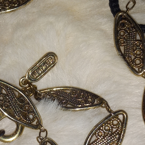 Vintage 40" Ben Amun 24 Kt Gold Plated Lanyard Style Ornate Necklace - Picture 10 of 12